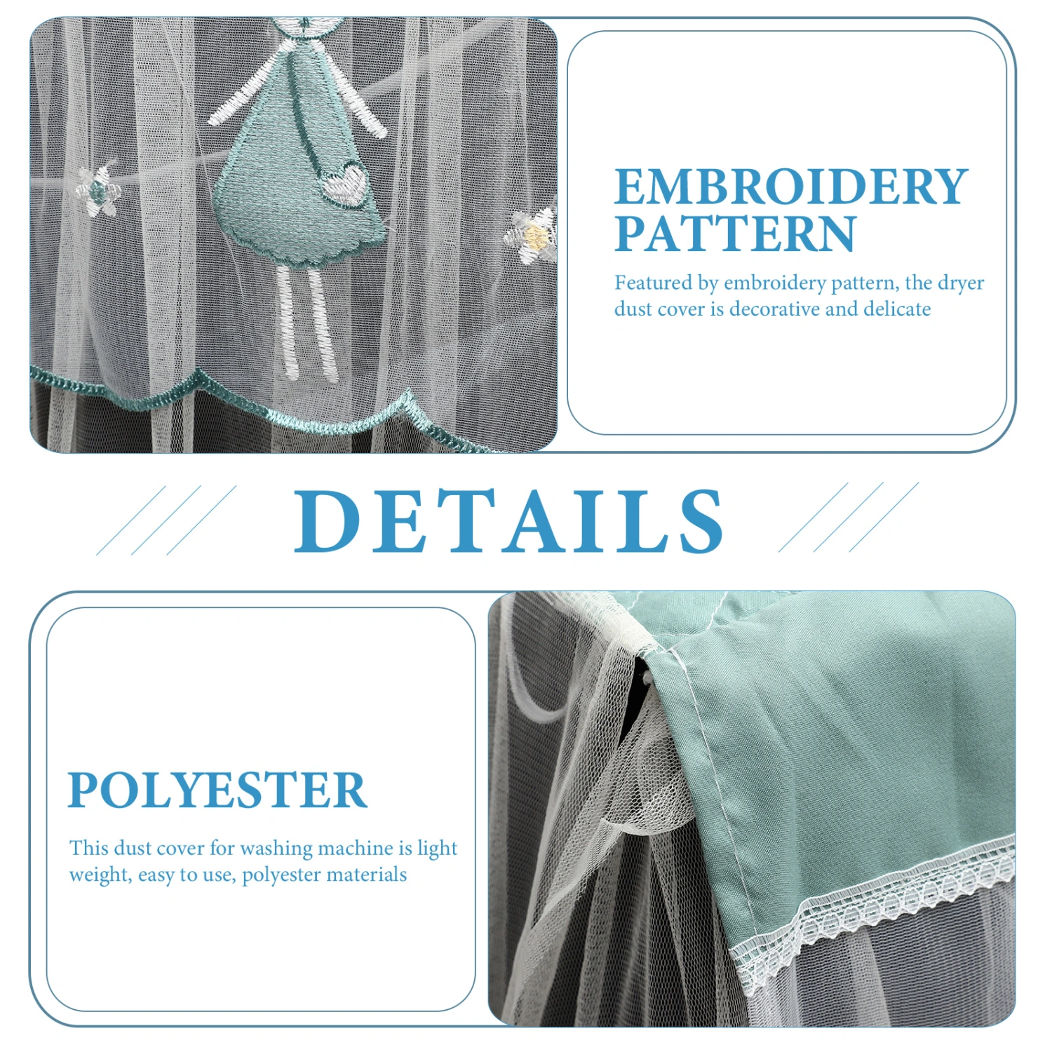 Washing Machine Cover Decorative Washer Dryer Dust Cover Home Washer Appliance Protector