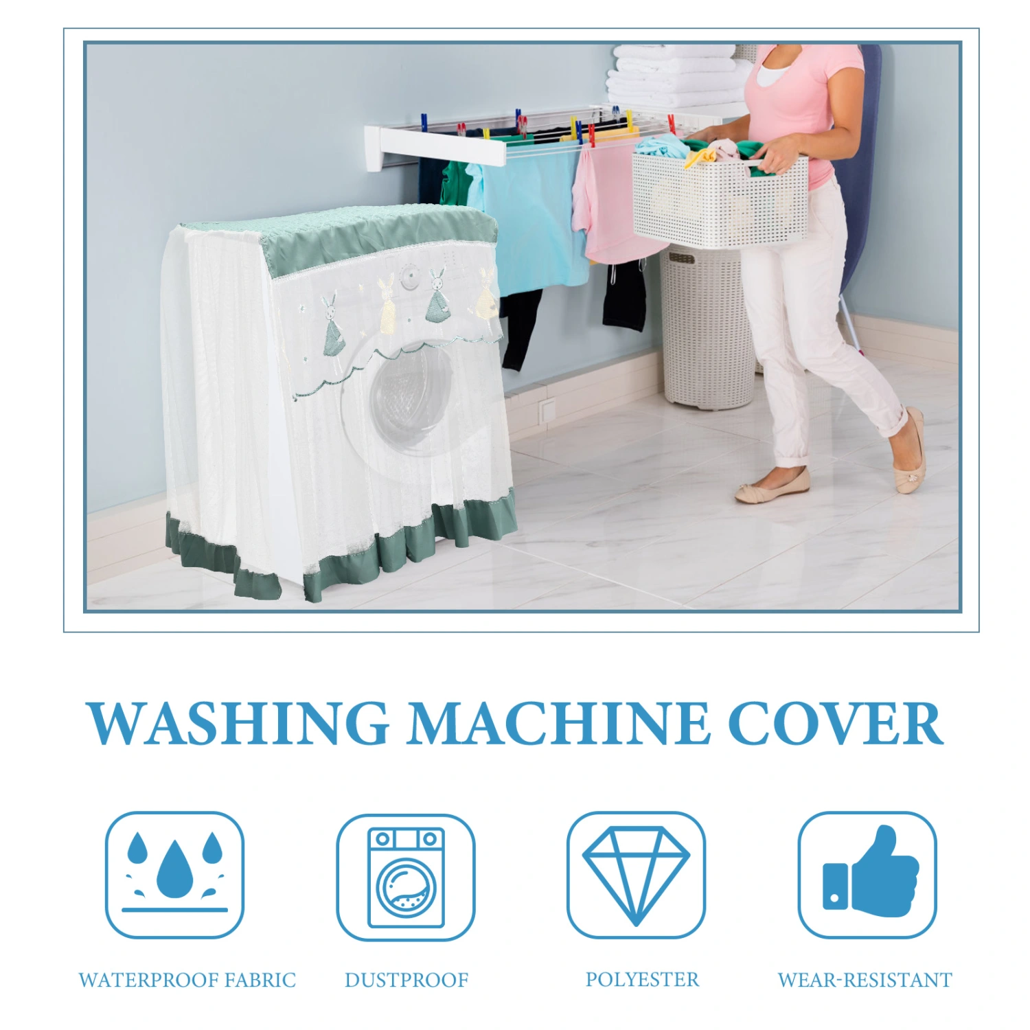 Washing Machine Cover Decorative Washer Dryer Dust Cover Home Washer Appliance Protector