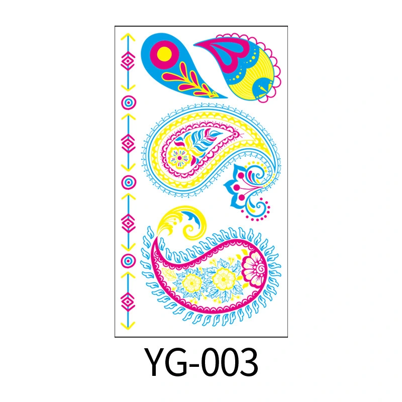 1 Set of Glow In The Dark Temporary Tattoos Neon Face Tattoos Sticker Body Skin Tattoos Decals