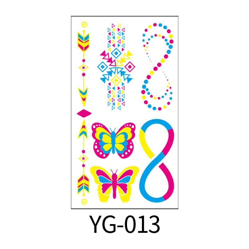1 Set of Glow In The Dark Temporary Tattoos Neon Face Tattoos Sticker Body Skin Tattoos Decals