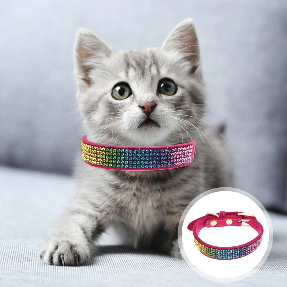 Sparkling Rhinestone Pet Collar Cute Cat Collar Skin-friendly Adjustable Puppy Collar