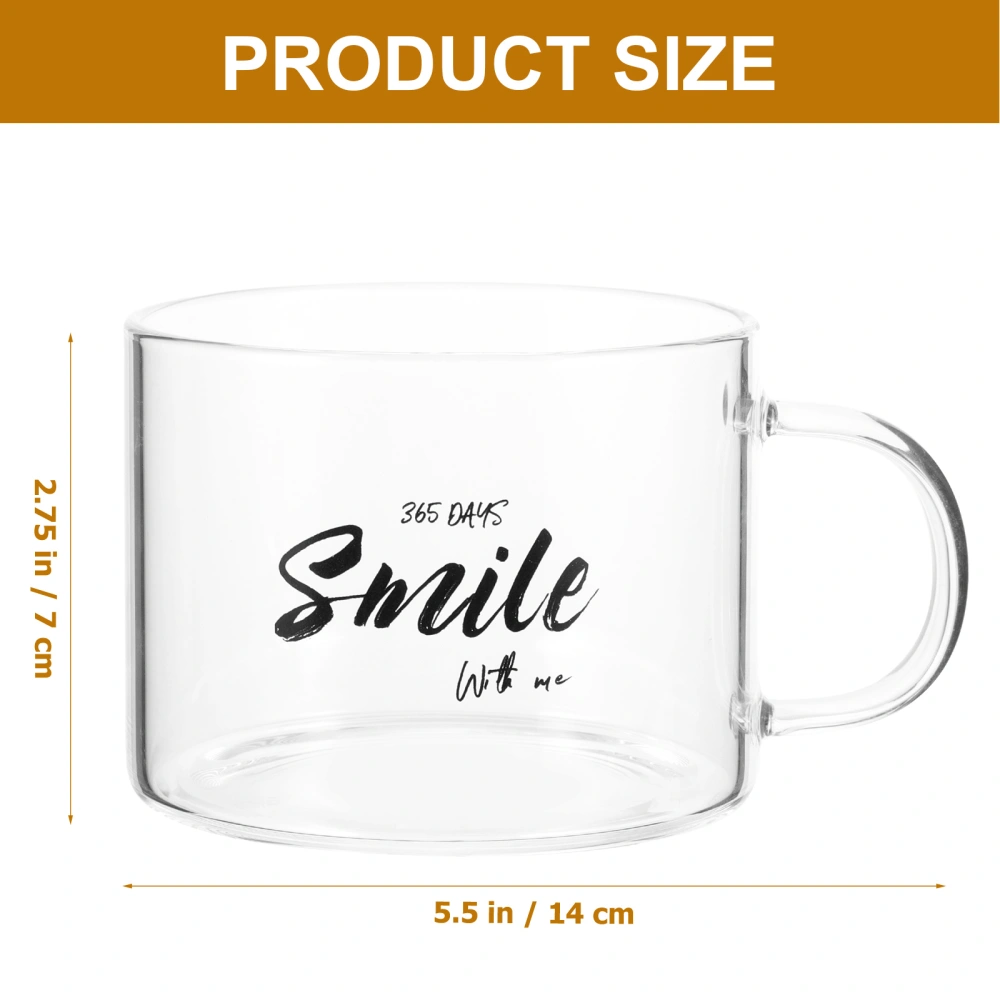 Wide Mouth Coffee Mug Glass Coffee Cup Large Coffee Mug Beverage Cup with Handle