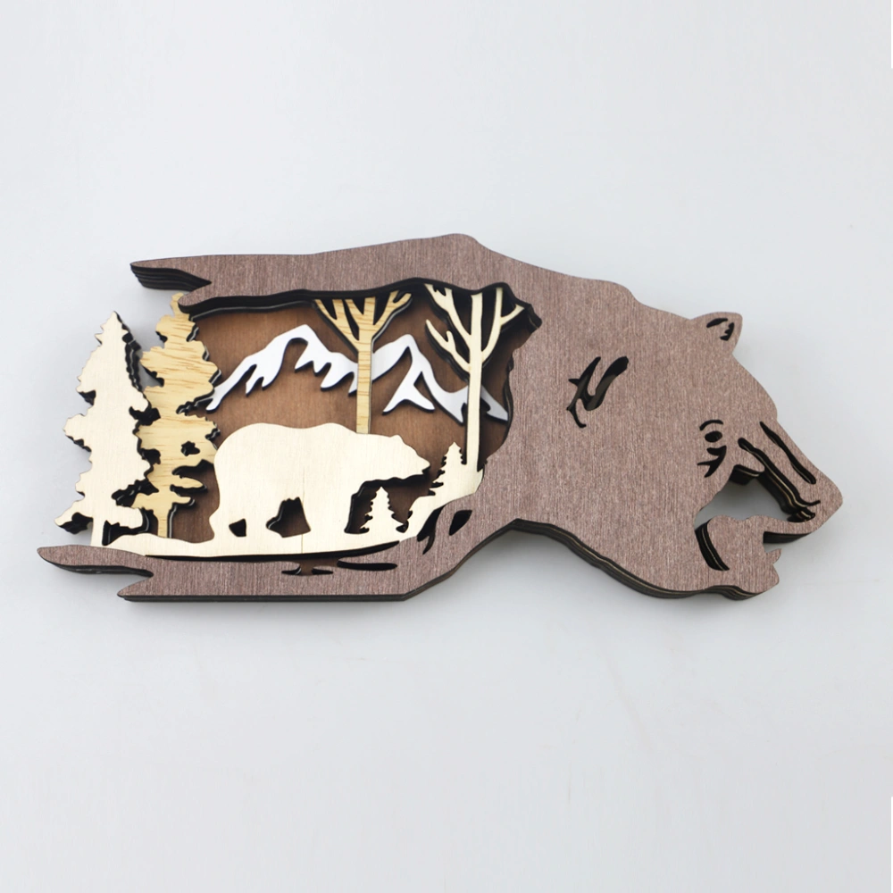 Forest Animal Wooden Decor Rustic Wooden Animal Decor Creative Wildlife Silhouette Craft