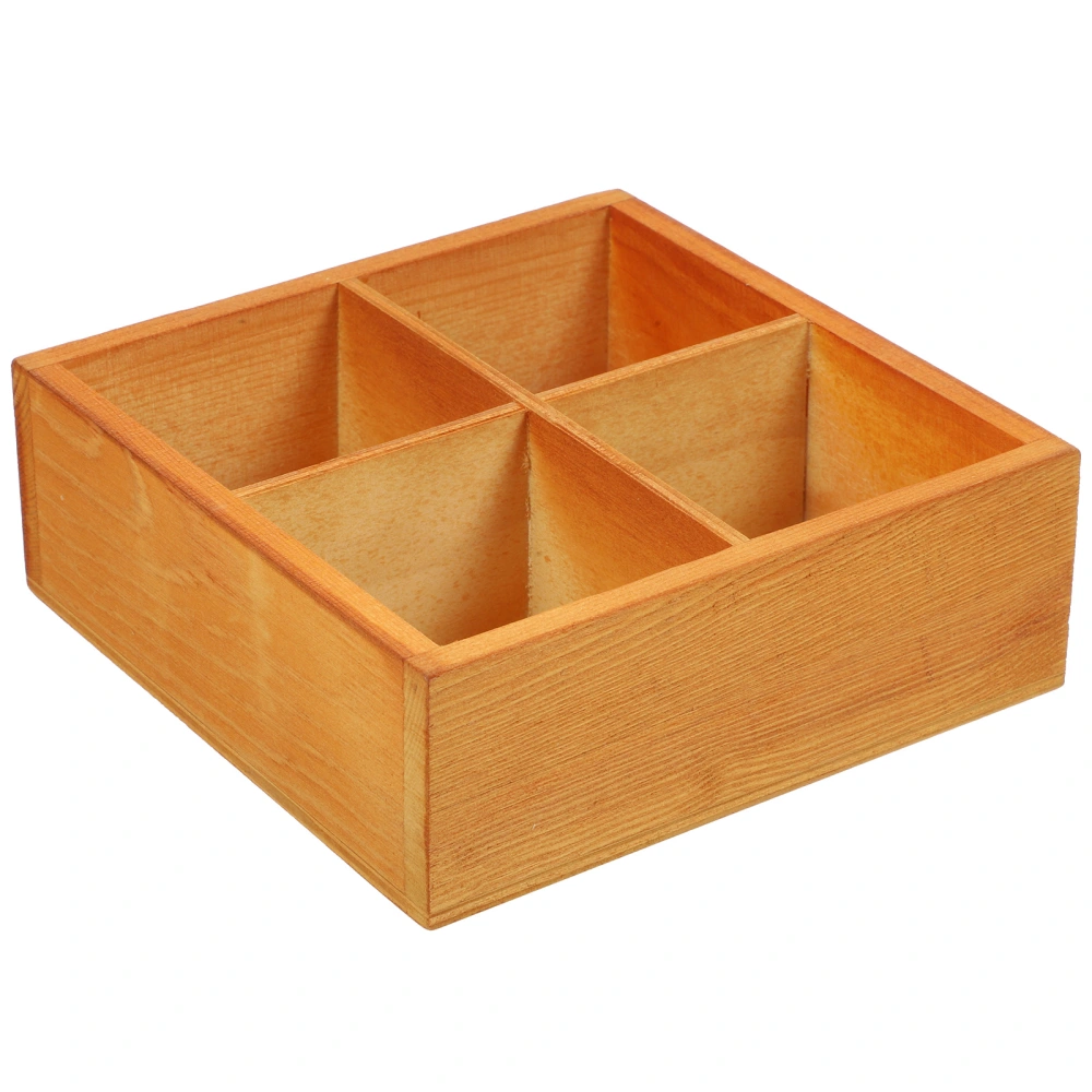 Planter Tray Compartment Wood Tray Multi-grid Storage Box Wooden Succulent Planter Holder