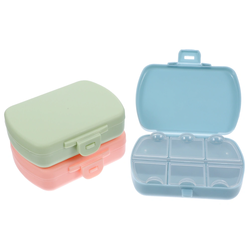 3pcs Travel Pill Organizer Compartments Portable Pill Box Small Daily Pill Case Vitamin Container