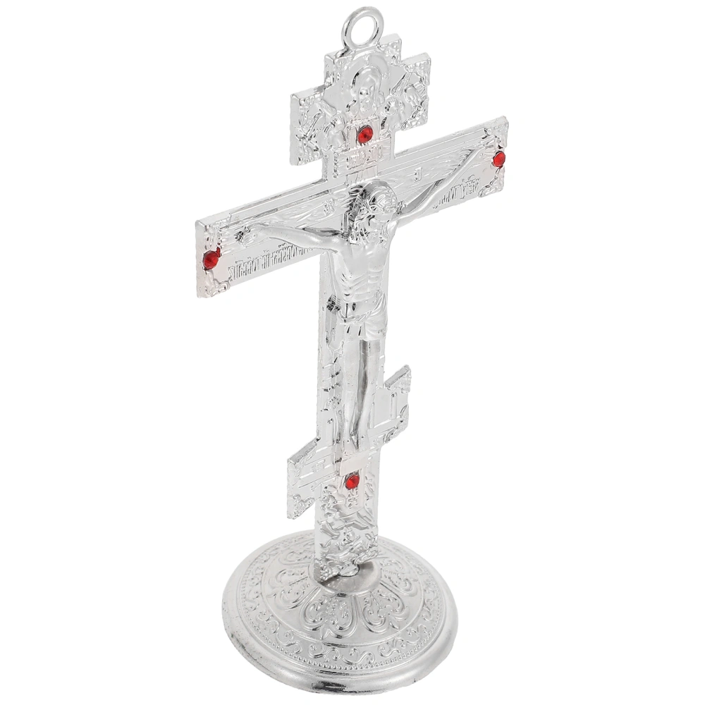 Metal Catholic Cross Desktop Crucifix Decoration Wall Hanging Religious Cross