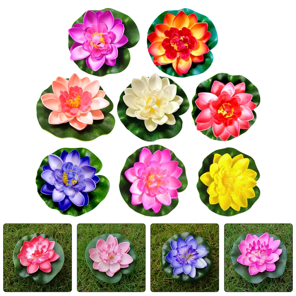 8pcs Artificial Floated Lotus-flower Decorative Lotus-flower Stage Dancing Props