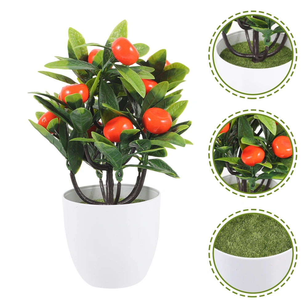 Artificial Potted Fruit Tree Model Tabletop Simulation Bonsai Decoration Durable Fake Bonsai Decor