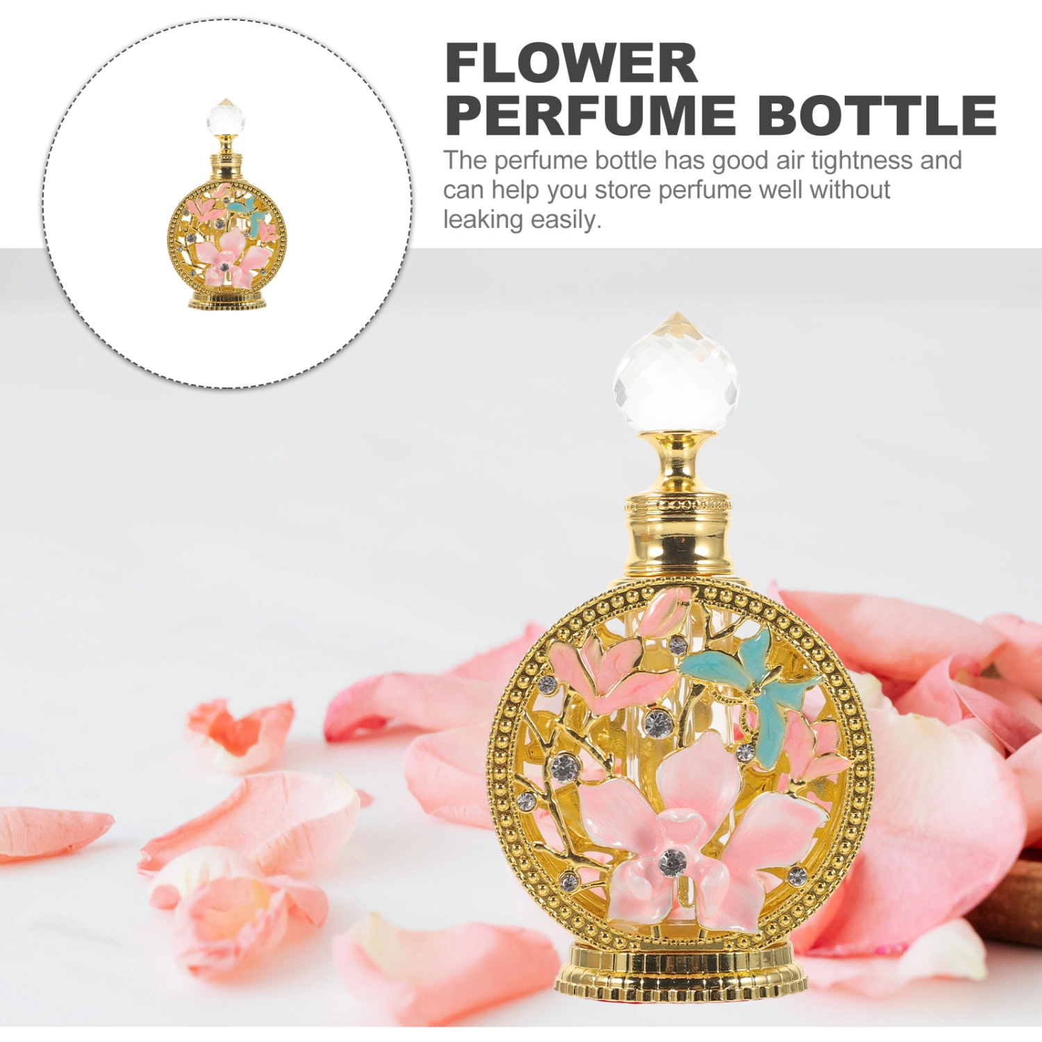 Flower Perfume Bottle Glass Perfume Bottle Refillable Perfume Decanter Perfume Bottle