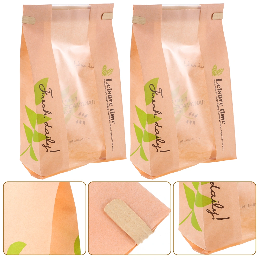 50pcs Bread Sealing Paper Bags Portable Toast Packing Bags Oil-proof Baking Bread Bags