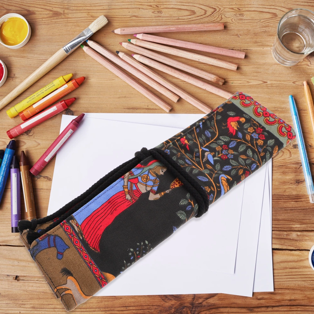 Crochet Hook Case Decorative Sewing Needle Bag Watercolor Painting Pen Bag Painting Brush Roll Bag