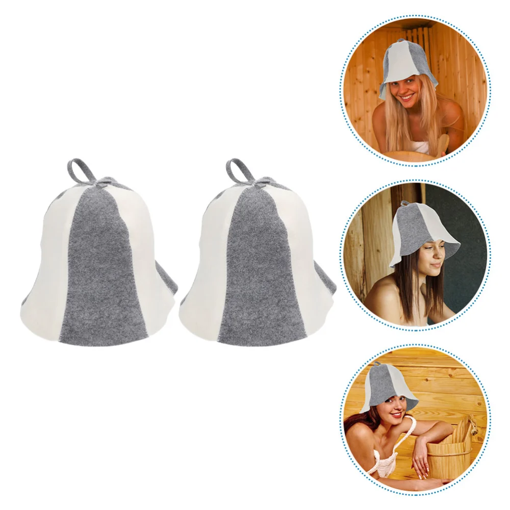 2Pcs Sauna Hat Comfortable Sauna Hat Felt Bathing Hat Sauna Mat Felt Sauna Hat for Women Girl