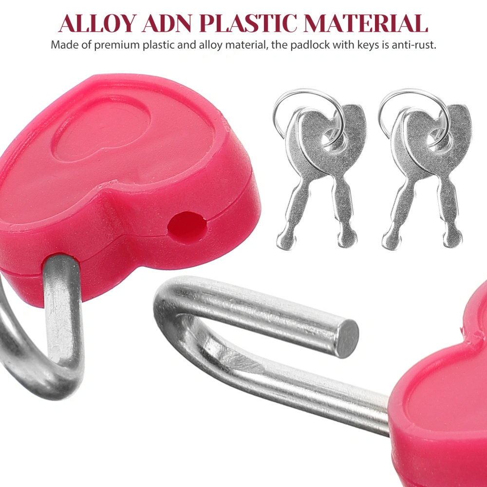 24 Set of Small Piggy Bank Padlock Heart Shaped Container Padlock Mini Diary Book Lock