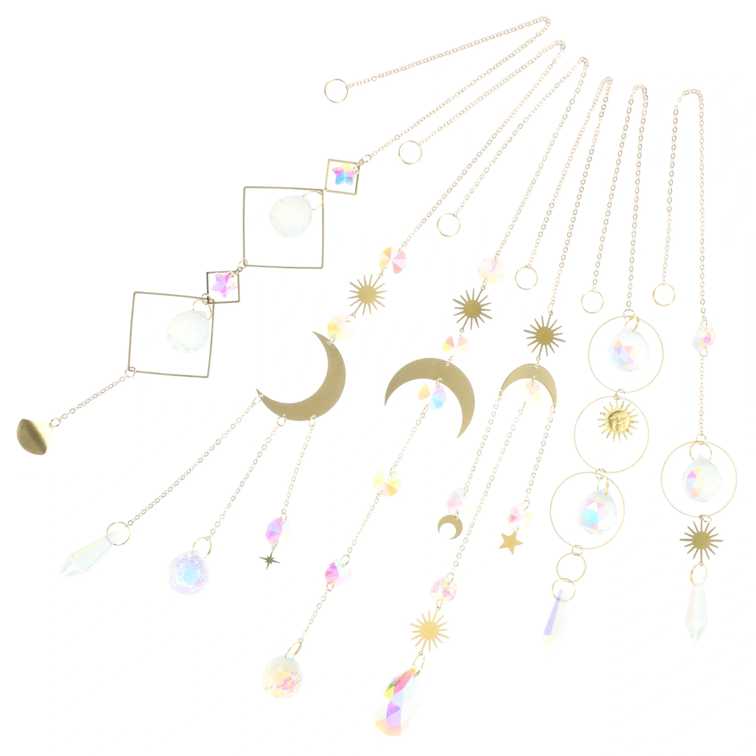 6pcs Crystal Suncatcher Rainbow Suncatcher Crystals Pendants Hanging Decoration