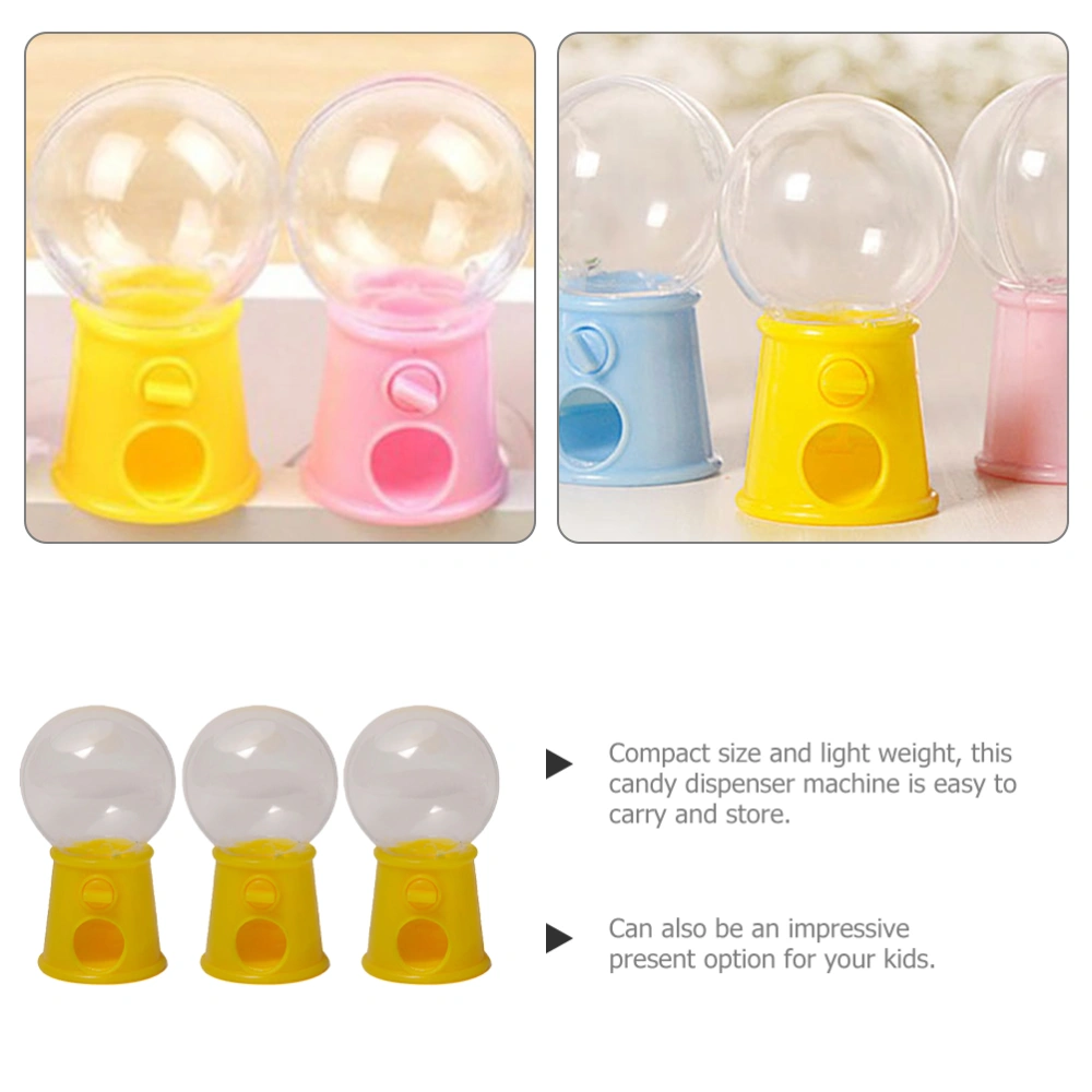 3pcs Mini Gumballs Machines Toys Plastic Candy Dispenser Candy Catcher Machines for Children