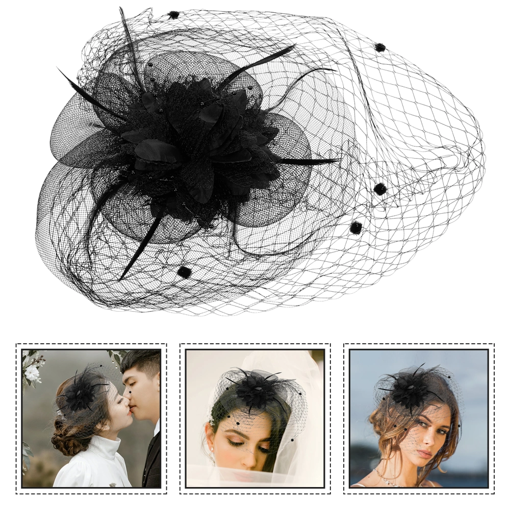 Fascinator Hat Tea Party Hat Mesh Yarn Fascinator Halloween Costume Headpiece