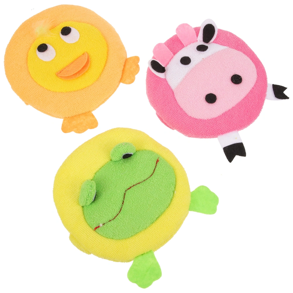 3 pcs Animal Bathing Sponge Baby Shower Sponge Scrubber Toddler Bathing Sponge Body Scrubbers