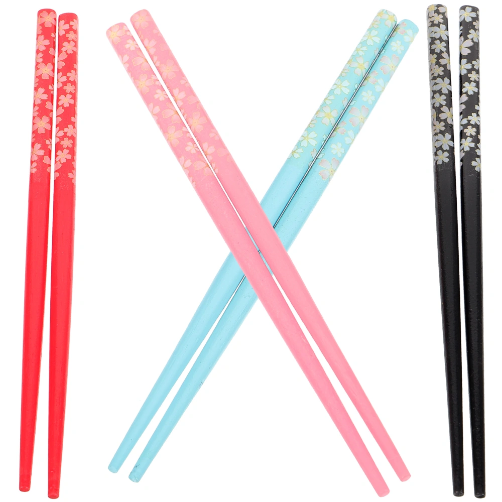 8pcs Japanese Hair Chopsticks Cherry Blossom Wood Hairpins Ancient Style Hair Accessories