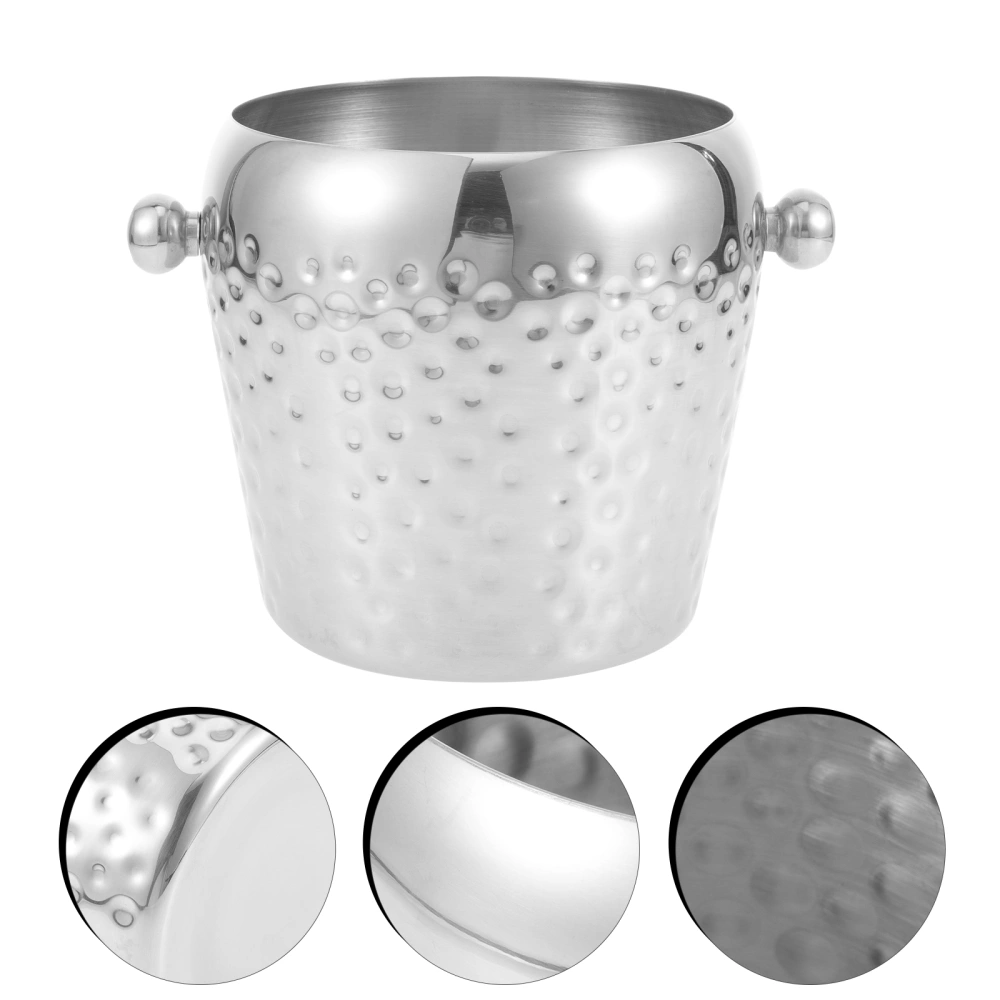 Ice Storage Bucket Stainless Steel Ice Cube Wine Beer Container for Bar Pub KTV