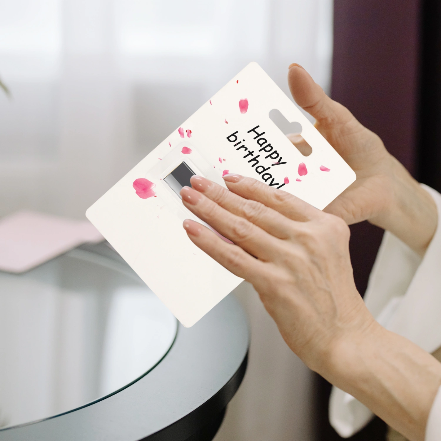 3pcs Diy Sublimation Cards Blank Word Cards Single-side Blank Cards with Lip Balm Pouches