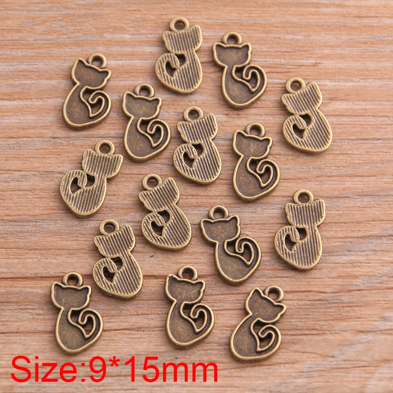 100Pcs Cat-Shaped Ornaments Hanging Accessories Necklace Decors Charm Ornaments Accessories