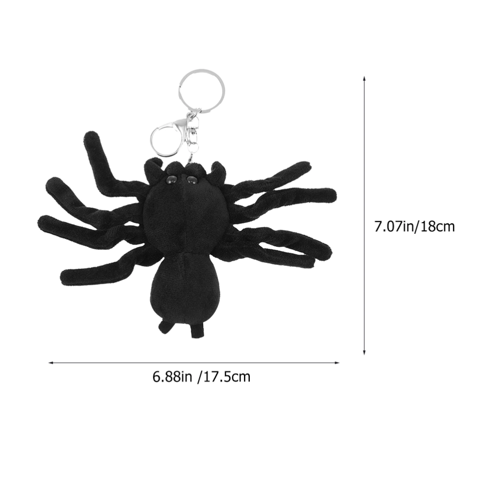 2Pcs Spider Keychain Funny Plush Spider Keyring Toy Halloween Decoration for Backpack