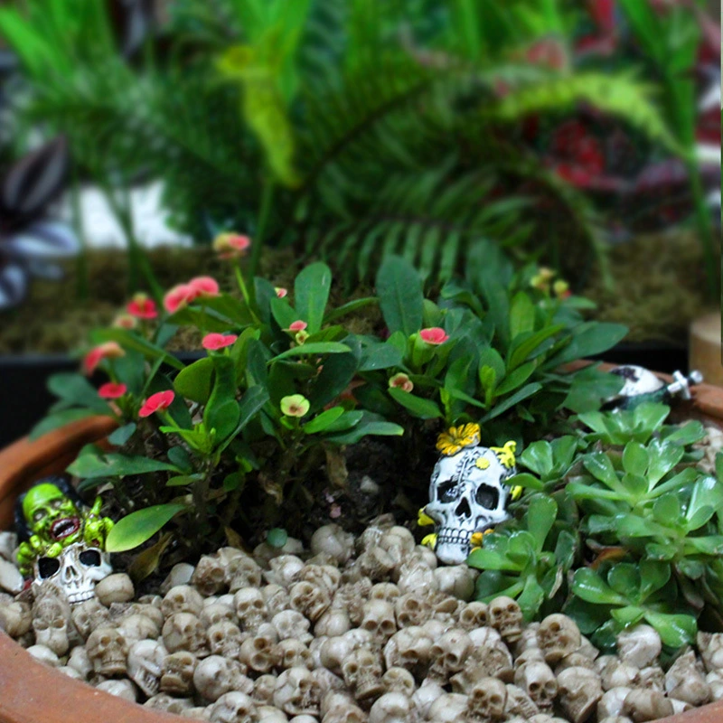 20pcs Halloween Skeleton Head Decoration Human Skull Head Ornament Desktop Small Skull Head