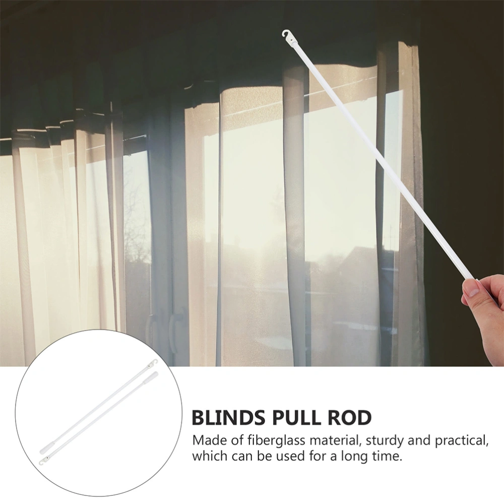 3Pcs Drapery Wand Curtain Pull Rod Fiberglass Blind Wand Vertical Blinds Rod with Hook Blind Opener