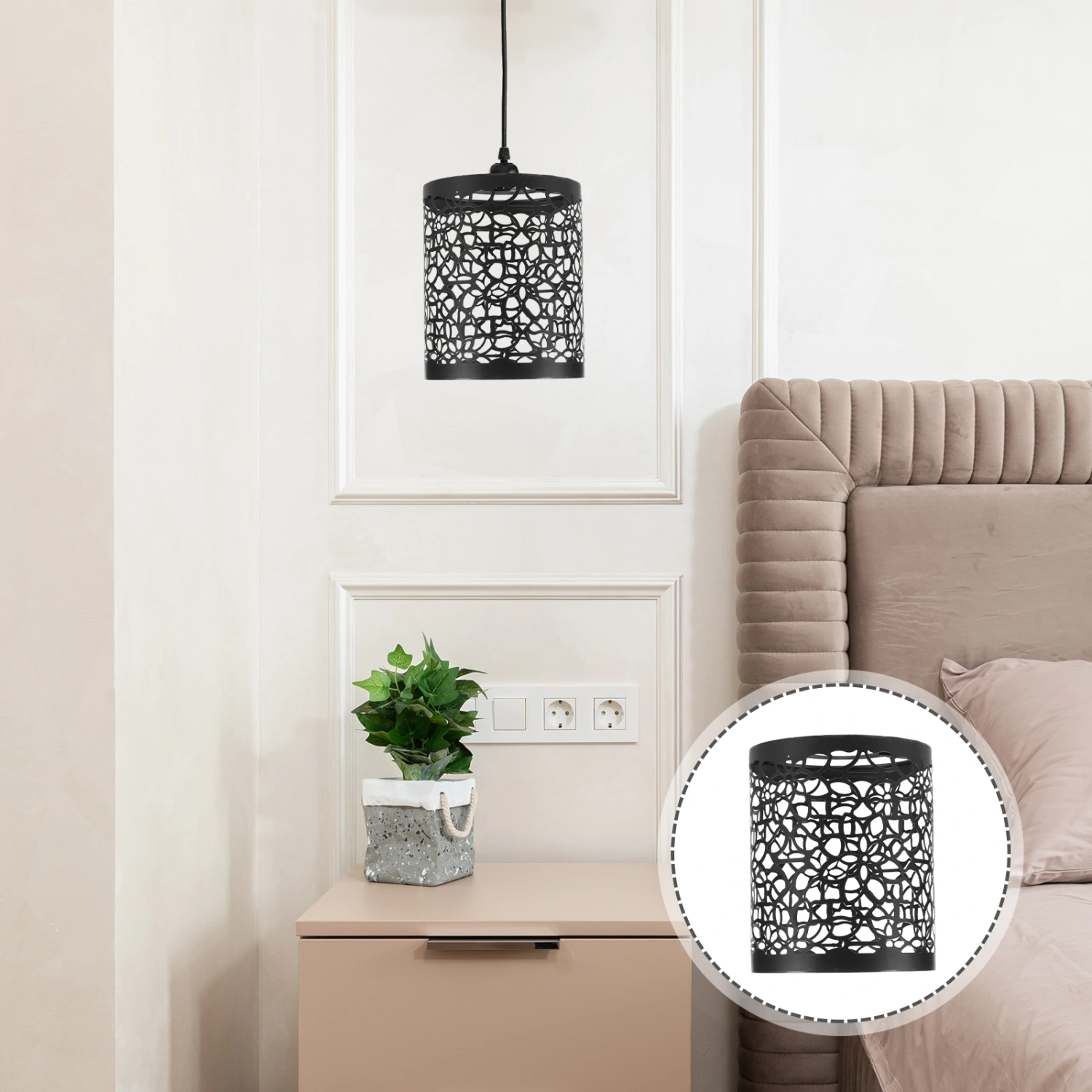 Hollow Out Lamp Shade Flower Carving Lampshade Ceiling Lamp Cover Metal Light Shade Pendant