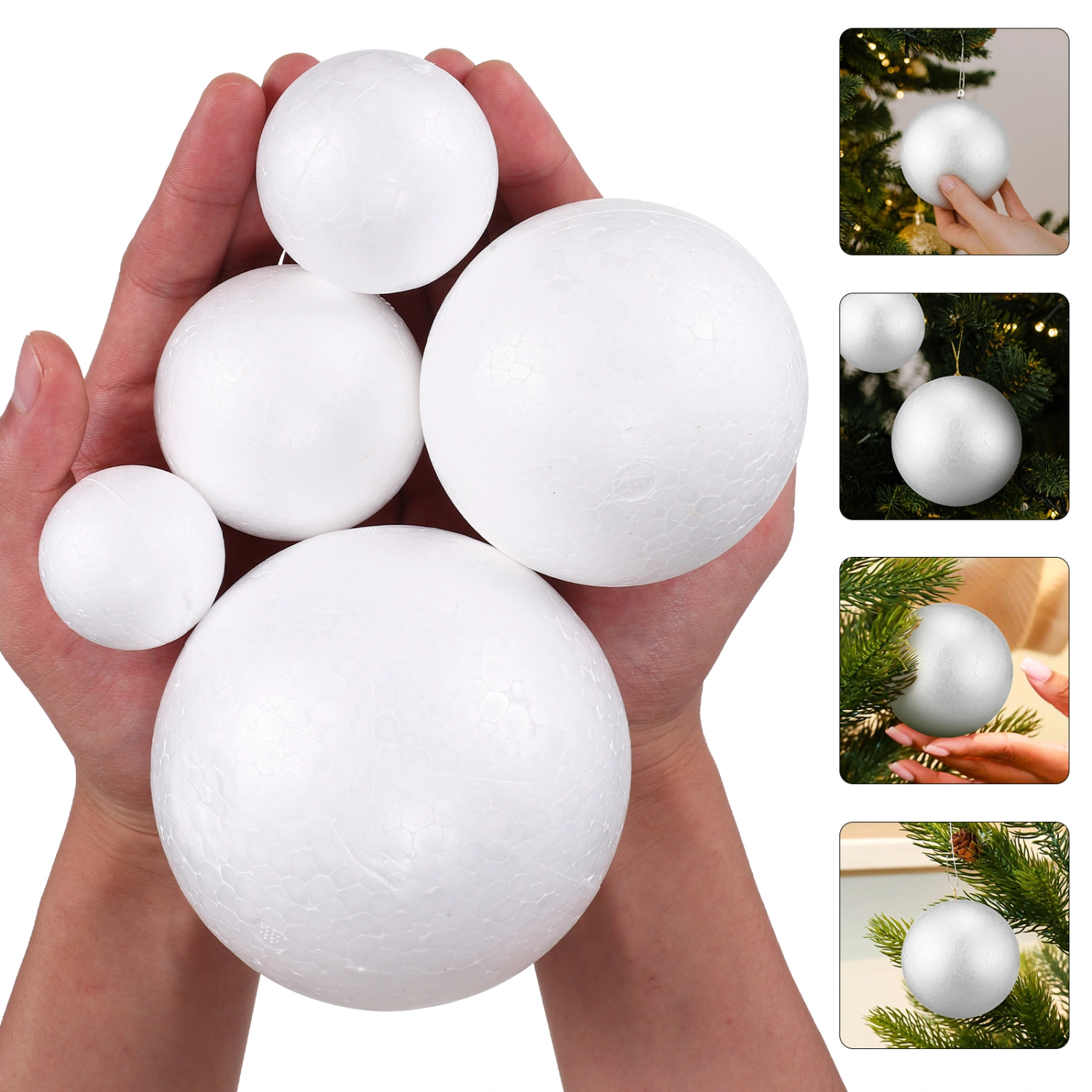 40Pcs Craft Foam Balls 5 Sizes White Foam Balls Wedding Decoration for Art Craft DIY Decoration