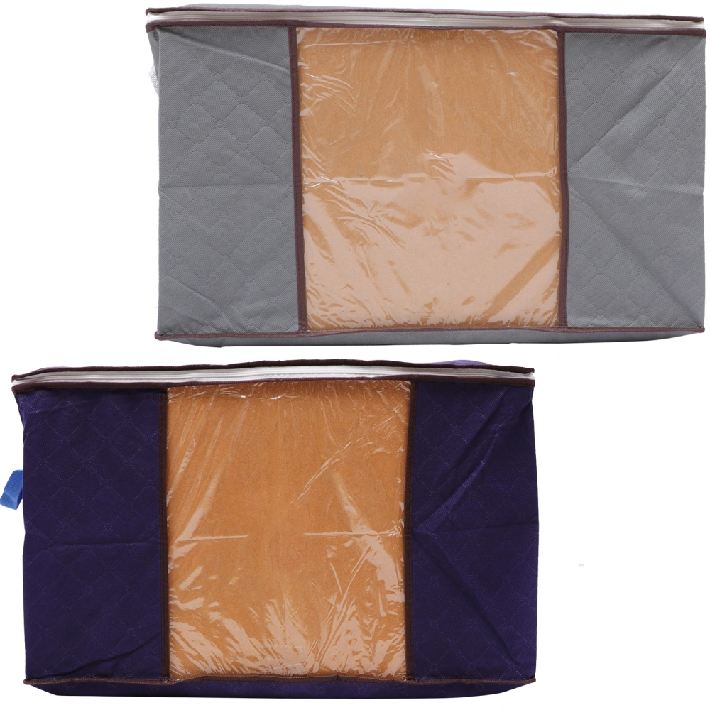 2Pcs Bedding Storage Bag Large Capacity Clothes Packing Bags Comforters Blankets Quilt Organizer