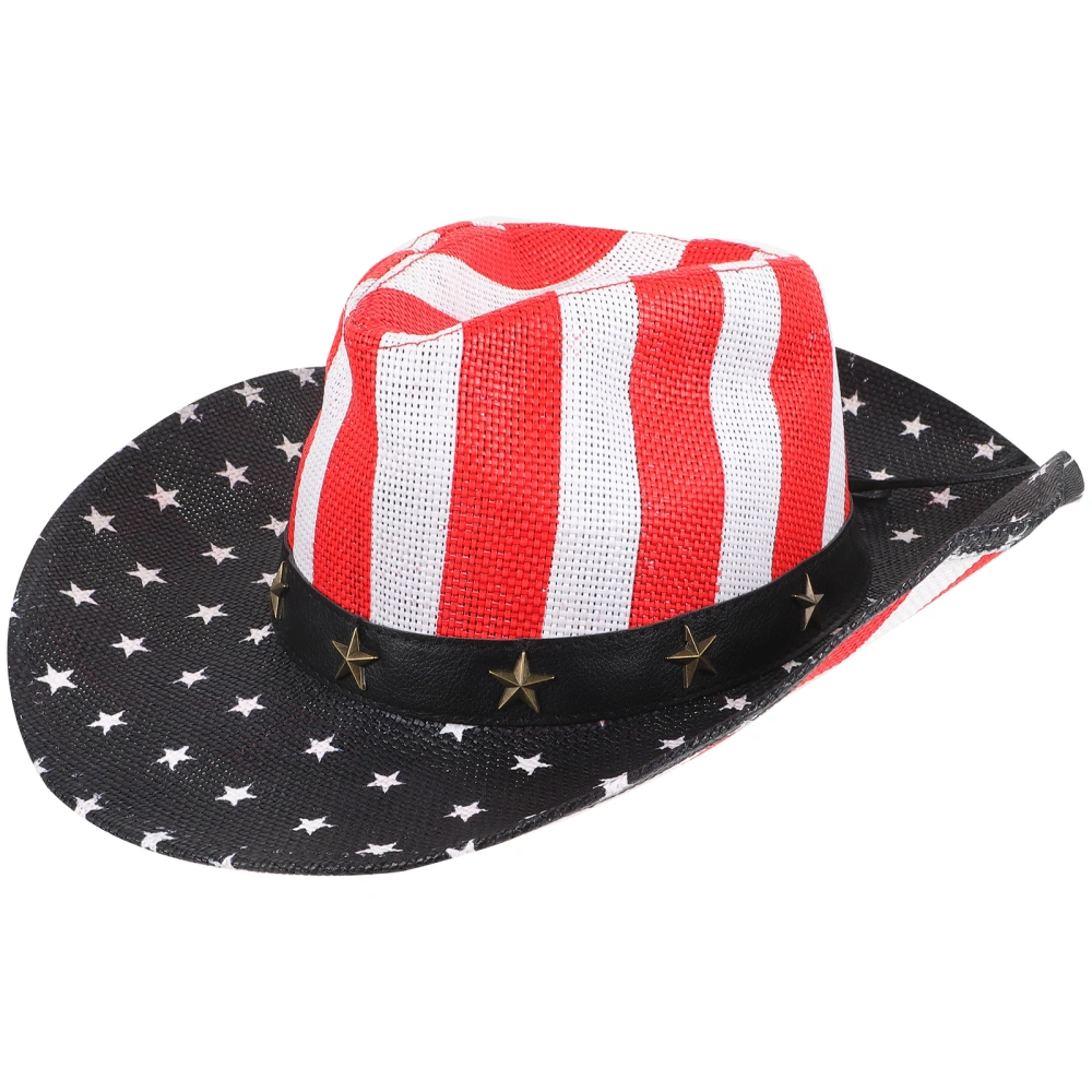 Party Cosplay Cowboy Hat American Flag Cowboy Hat Stage Performance Cowboy Hat Prop