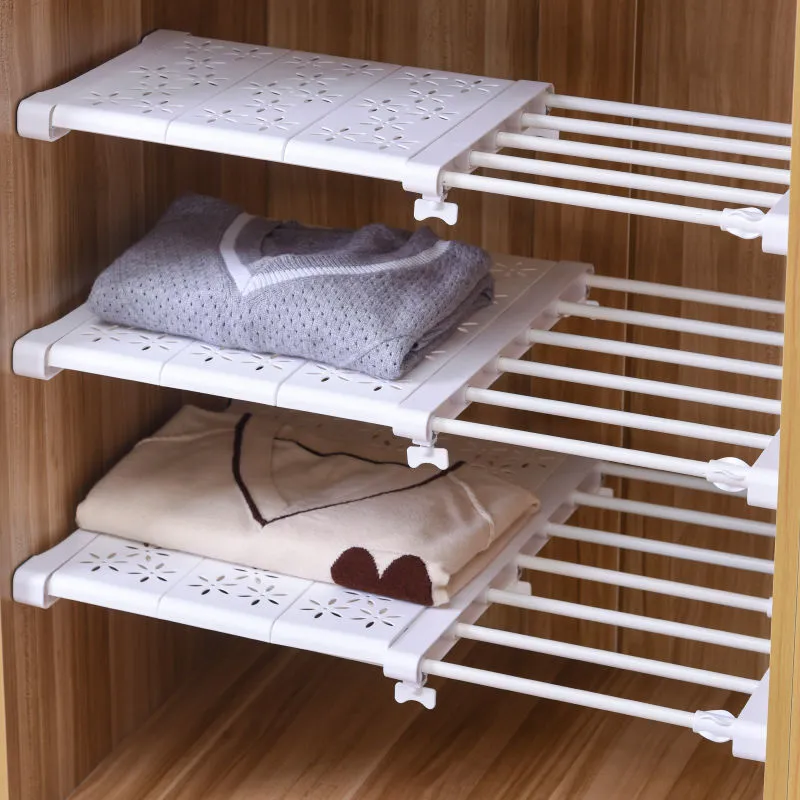 Closet Tension Shelf Adjustable Closet Organizer Shelf Expandable Tension Shelf for Cupboard
