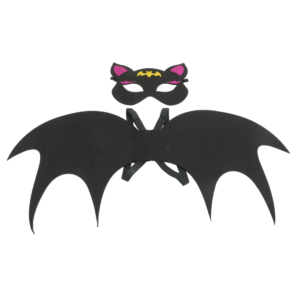 1 Set Children Cosplay Bat Costume Props Halloween Party Bat Mask Decorative Bat Wing Prop