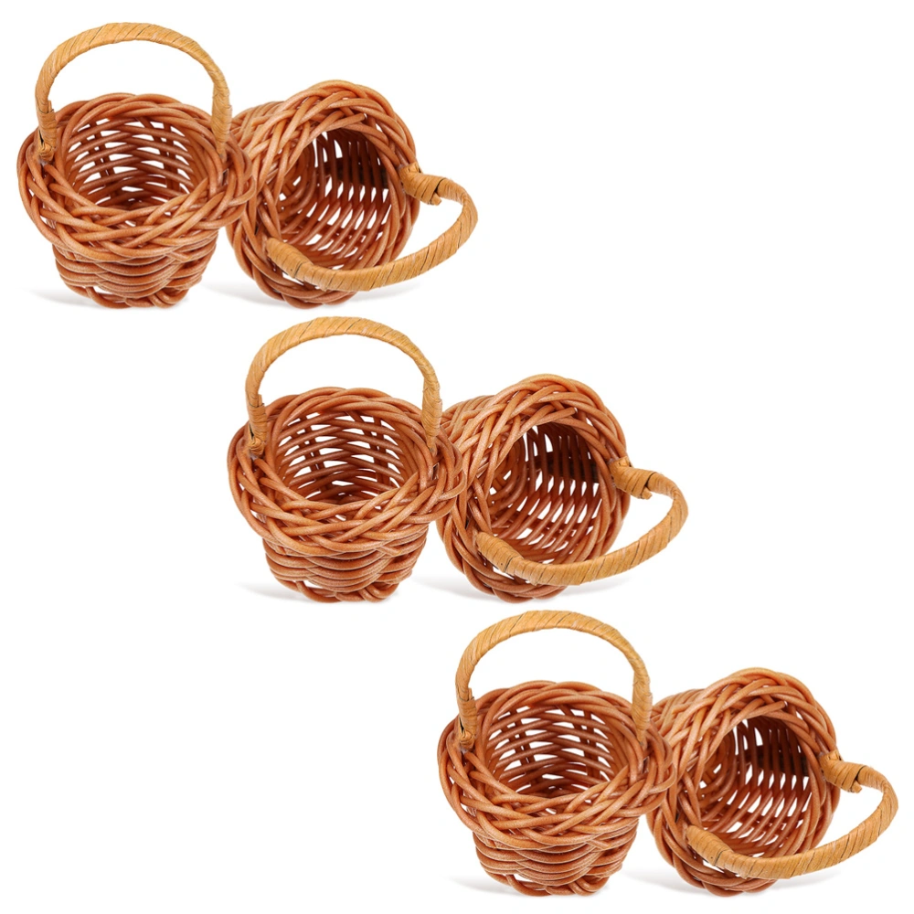 6pcs Mini Flower Basket Small Woven Basket Decorative Mini Basket Decorations