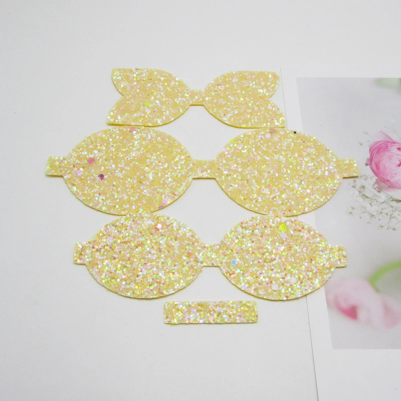 4Pcs Glitter Fabric Sheet Hair Clip Accessories Hair Pin Bow Decor Shiny Fabric Sheet Bow Making Sheet