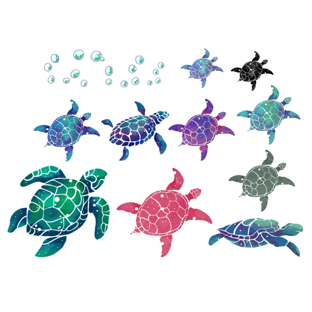 1 Set of Sea Turtle Wall Stickers Nursery Wall Decals Sea Turtle Ocean Animal Wall Decals for Nursery
