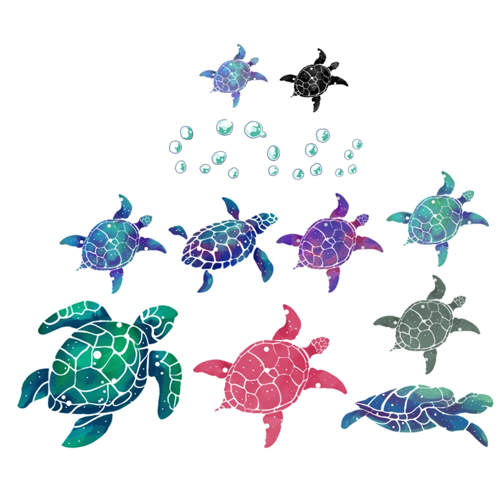 1 Set of Sea Turtle Wall Stickers Nursery Wall Decals Sea Turtle Ocean Animal Wall Decals for Nursery