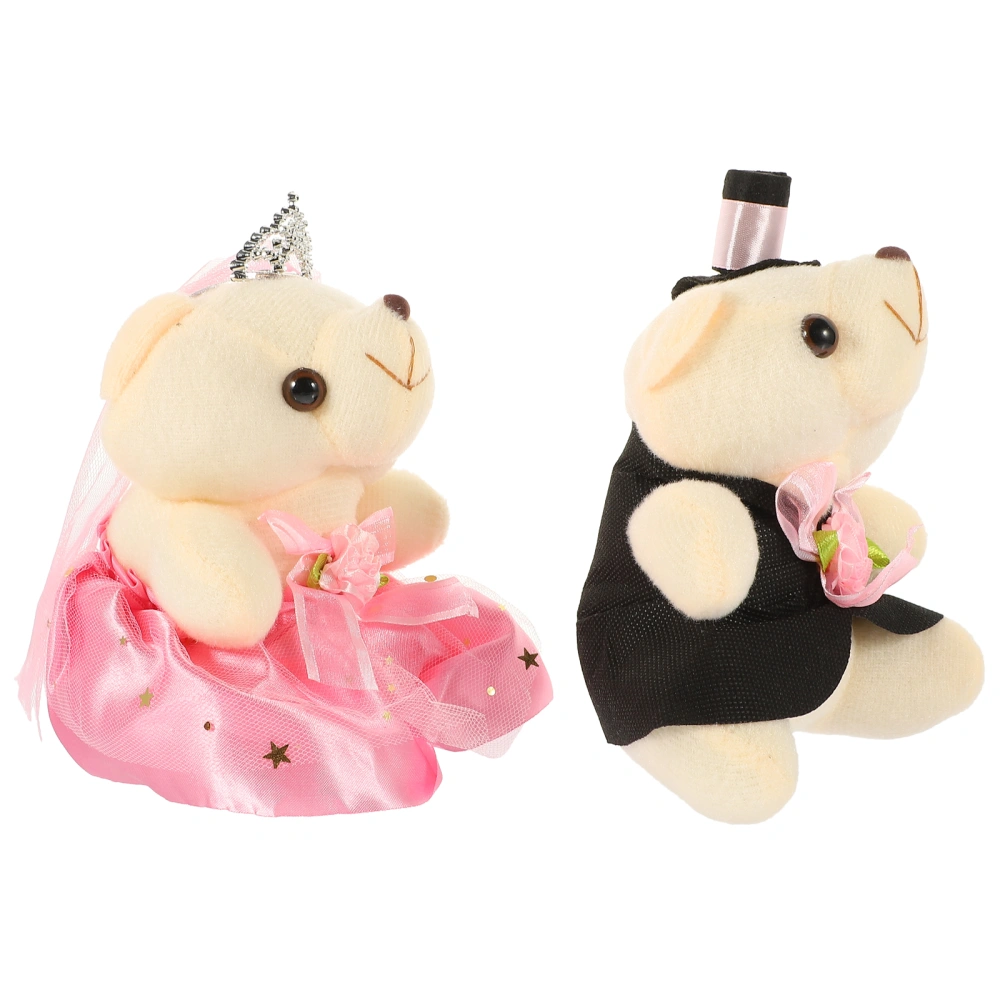 1 Pair of Couple Bear Doll Decoration Adorable Bear Doll Adorn Valentine's Day Gif