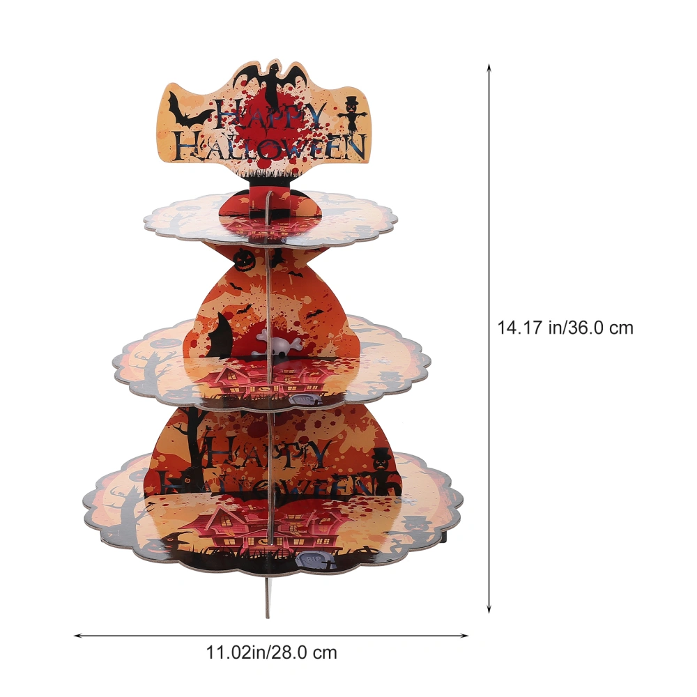 Halloween Cupcake Stand Decorative 3-tier Paper Cupcake Tower Stand Dessert Stand