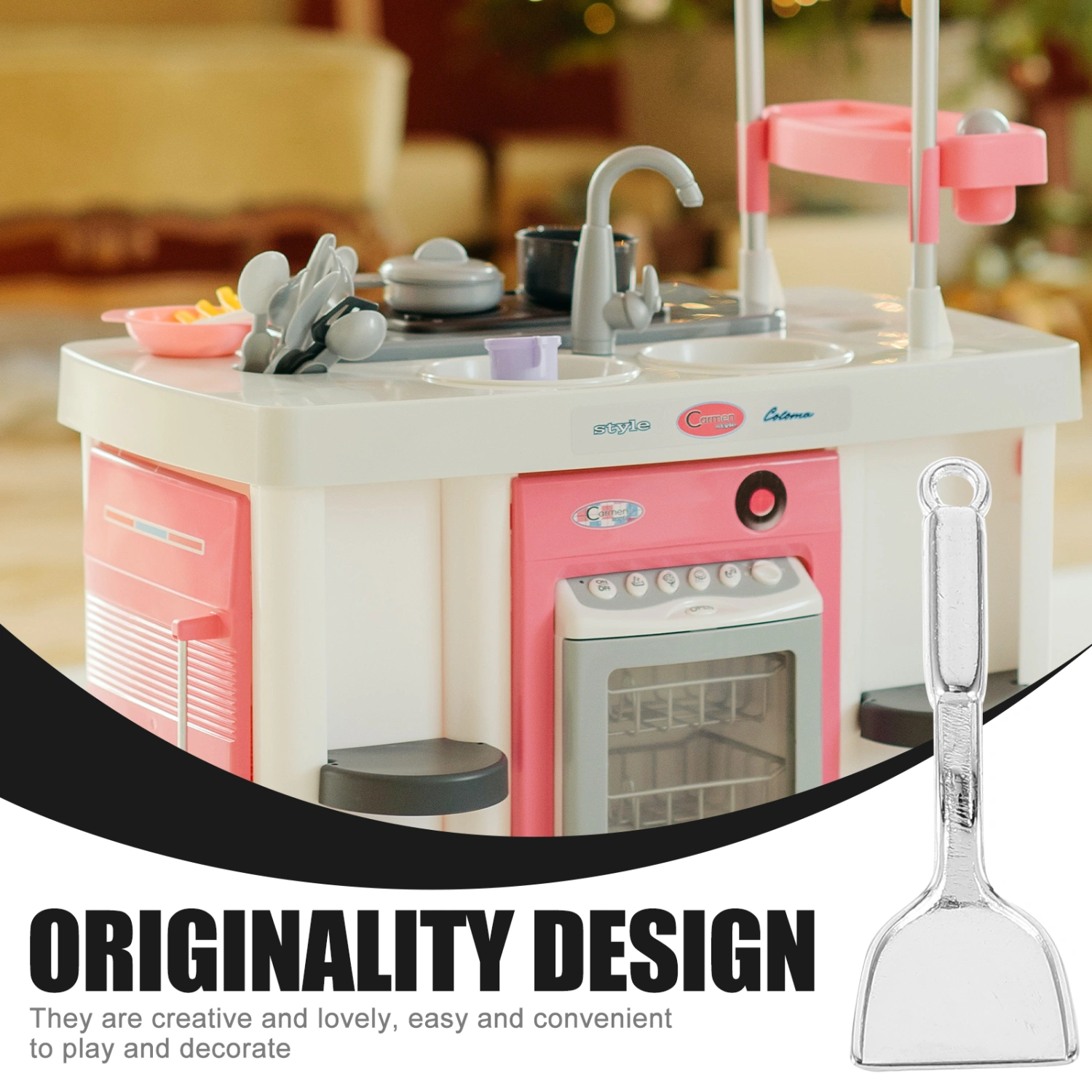 1 Set of Doll House Cooking Utensil Models Miniature Kitchen Utensils Prop Doll House Layout Prop