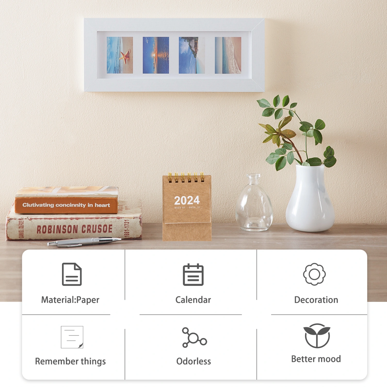 Household Standing Calendar Convenient Desk Calendar Desktop Table Calendar for Office