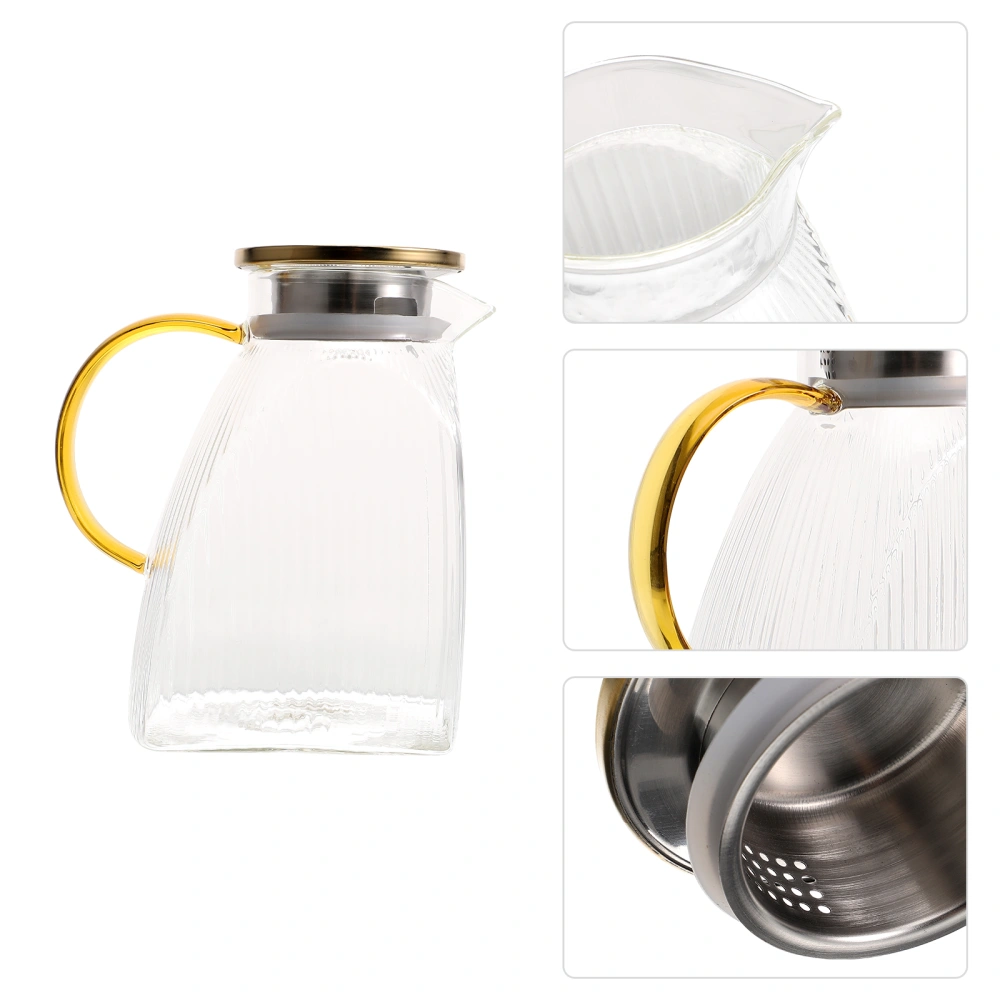 Large Juice Jug for Refrigerator Side Door Transparent Glass Cold Water Pitcher Beverage Kettle