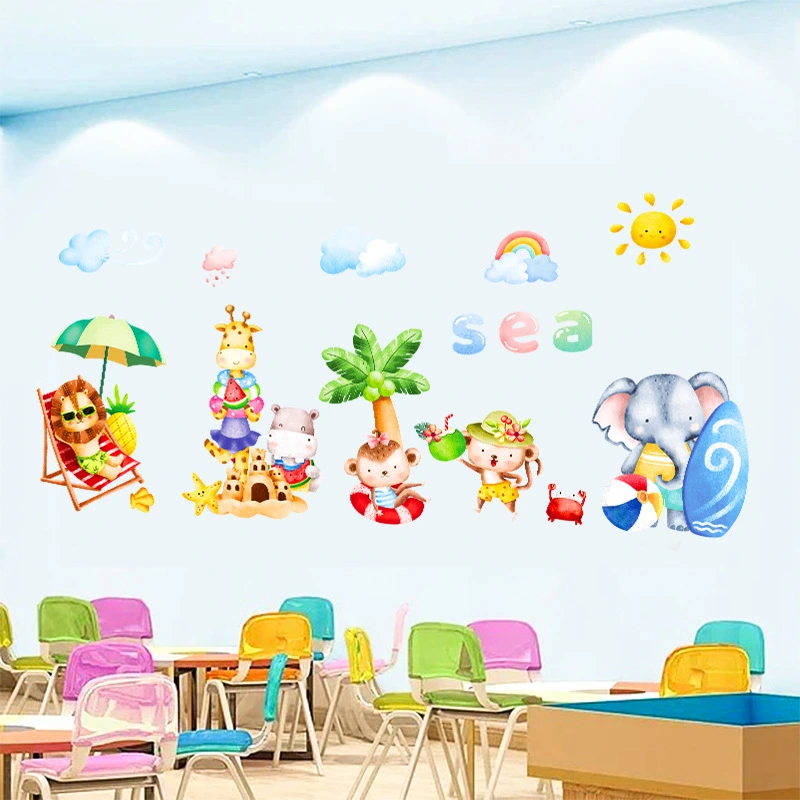 1 Set of Animal Wall Stickers Nursery Wall Decals Cute Animal Wall Decals for Nursery Bedroom