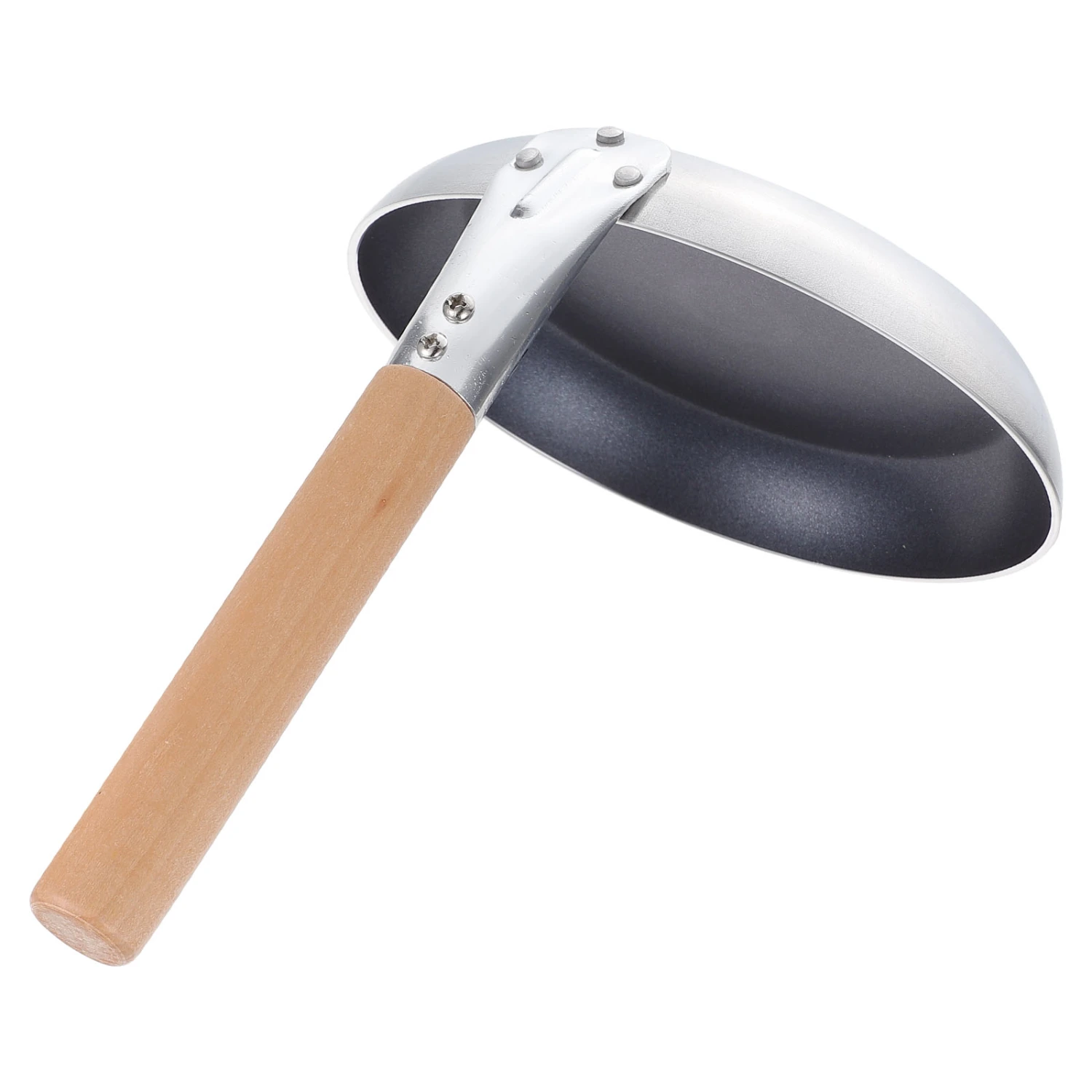 Metal Skillet Frying Pan Wooden Handle Griddle Pan  Household Frying Pan Kitchen Cookware