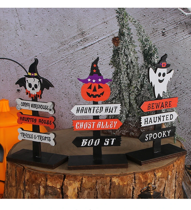 Halloween Table Decor Table Wooden Plaque Halloween Party Supply Decorative Craft