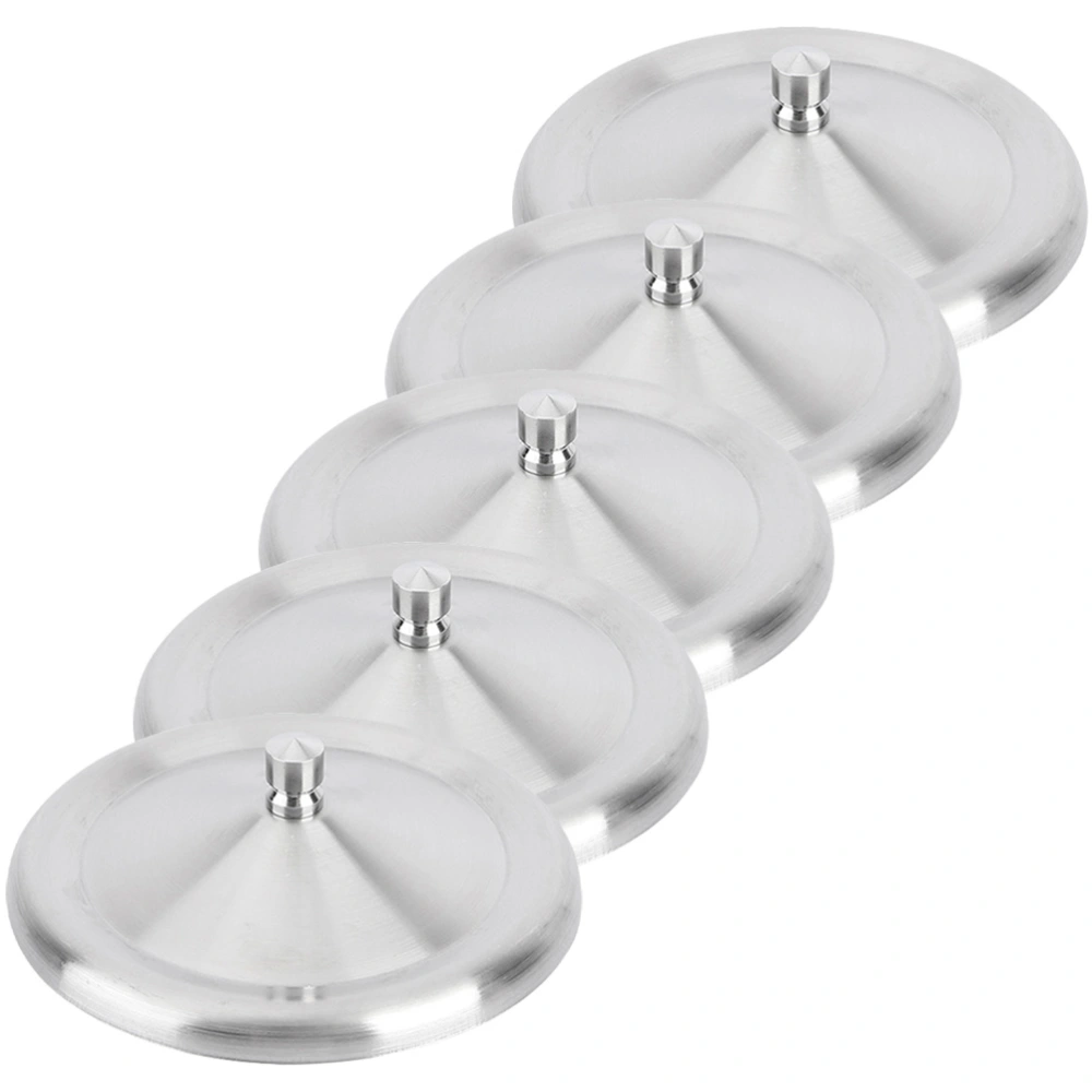 5pcs Round Mug Lid Shatter-proof Stainless Steel Lid for Water Cup Portable Mug Protector