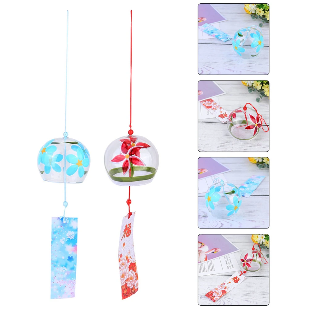 2pcs Glass Wind Chime Wind Chimes Glass Wind Bells Japanese Wind Chime Home Decor