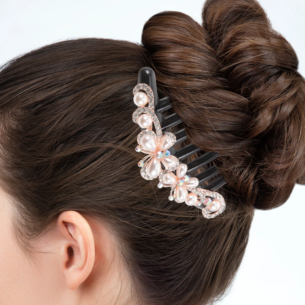 Hair Side Comb Women Rhinestone Pearl Hairpin Teen Girls Hair Comb Clip Bridal Headpiece