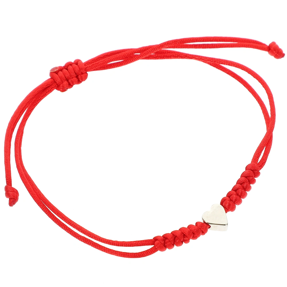 2pcs Red String Bracelet Heart Shaped Charm Bracelet Braided String Bracelet for Daughter Sister Mother